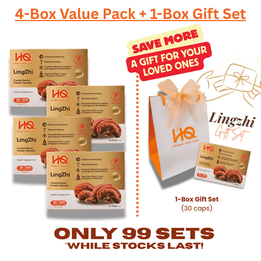HQ Lingzhi 500mg Cracked Spores Powder Capsules – Immunity Supplement (Bundle of 4) - HQ Lingzhi Singapore