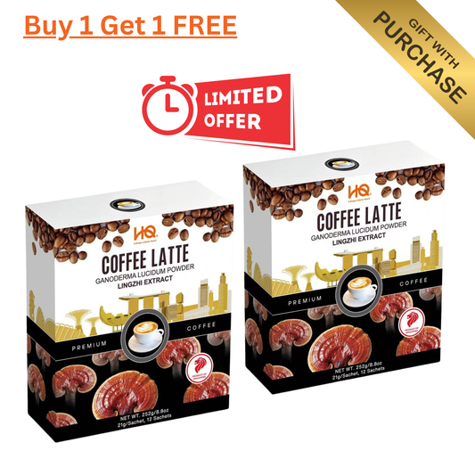 HQ Lingzhi Cracked Spores Latte - Coffee Latte 灵芝咖啡拿铁