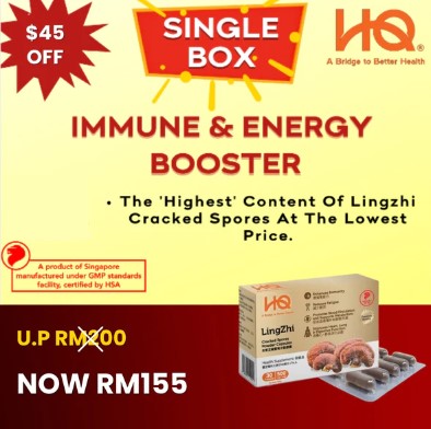 [Malaysia Only Promo] Lingzhi Cracked Spores - Single Pack (30 Capsules @500mg/each)