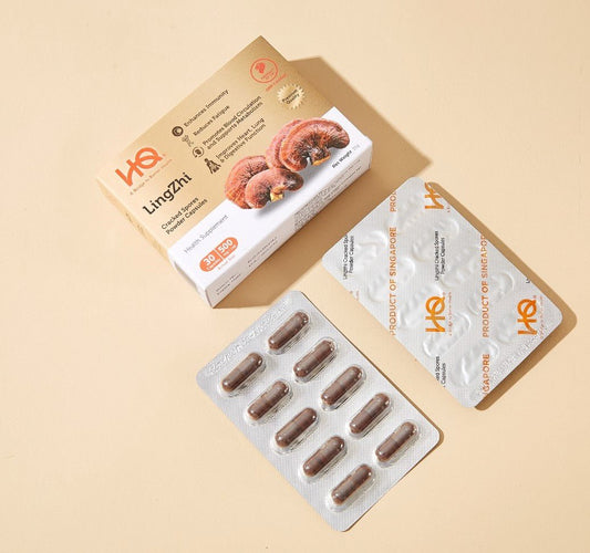 HQ Lingzhi 500mg Premium Cracked Spores Powder Capsules - HQ Lingzhi Singapore