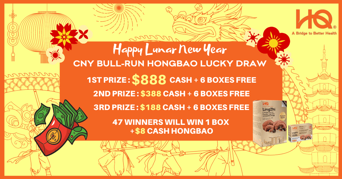 CNY Bull-Run HongBao Lucky Draw - HQ Lingzhi Singapore