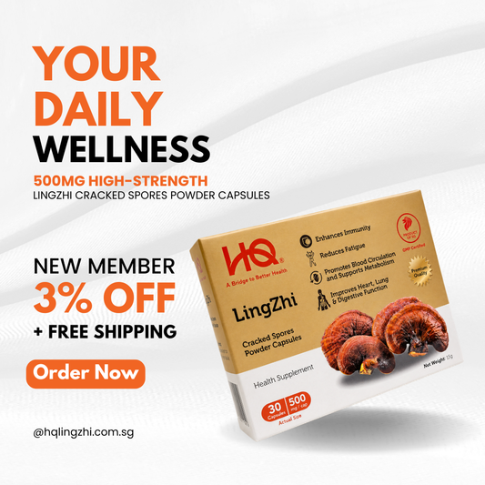(1 Box TRIAL) HQ Lingzhi 500mg Premium Cracked Spores Powder Capsules
