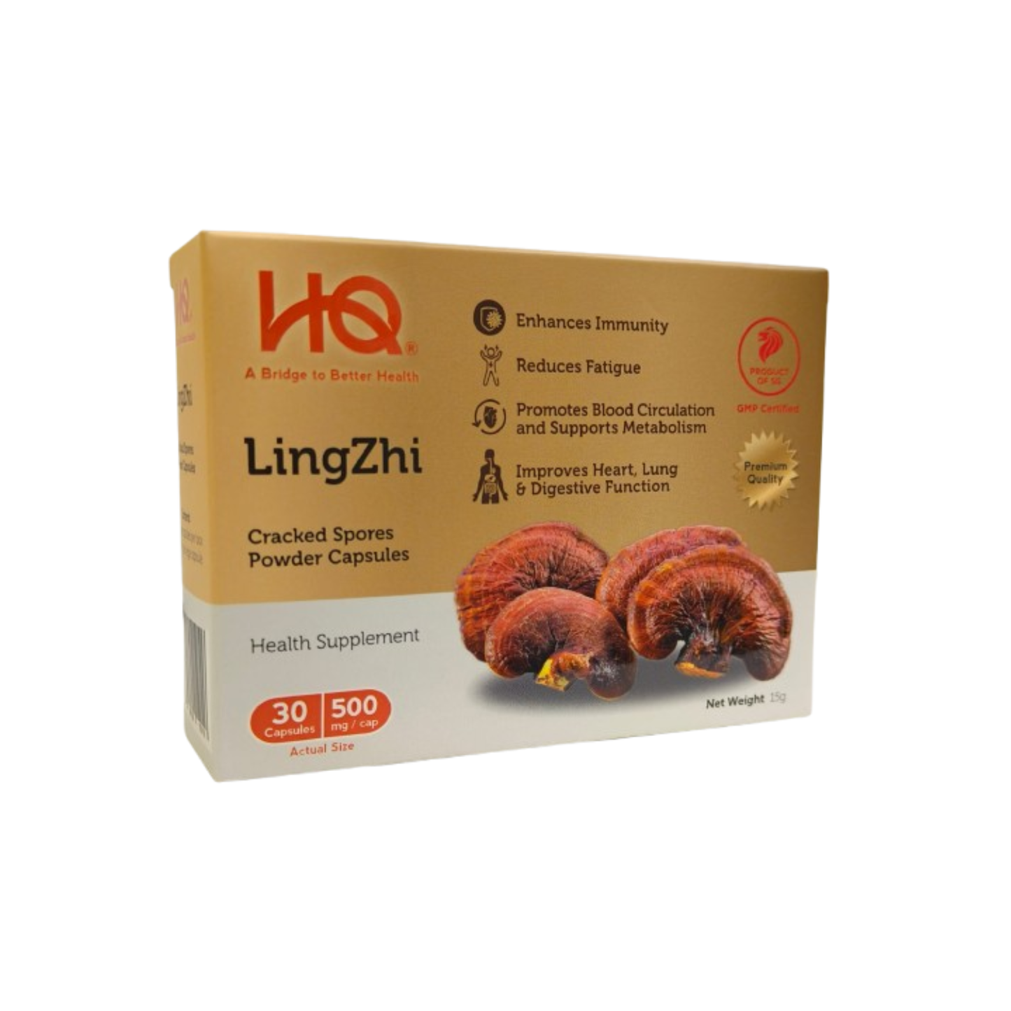 (1 Box TRIAL + Free Gift) HQ Lingzhi 500mg Premium Cracked Spores Powder Capsules
