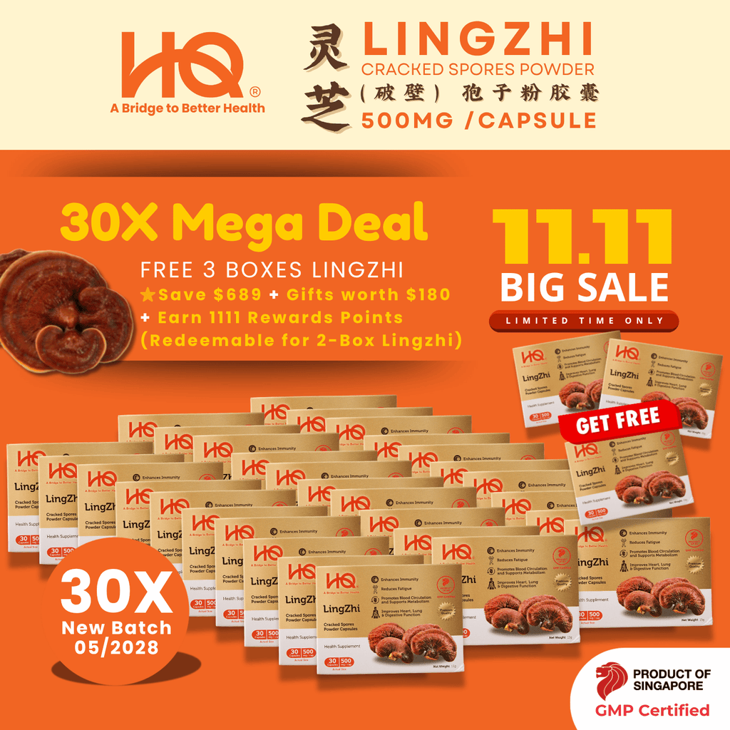 (30X Mega Deal) HQ Lingzhi 500mg Premium Cracked Spores Powder Capsules
