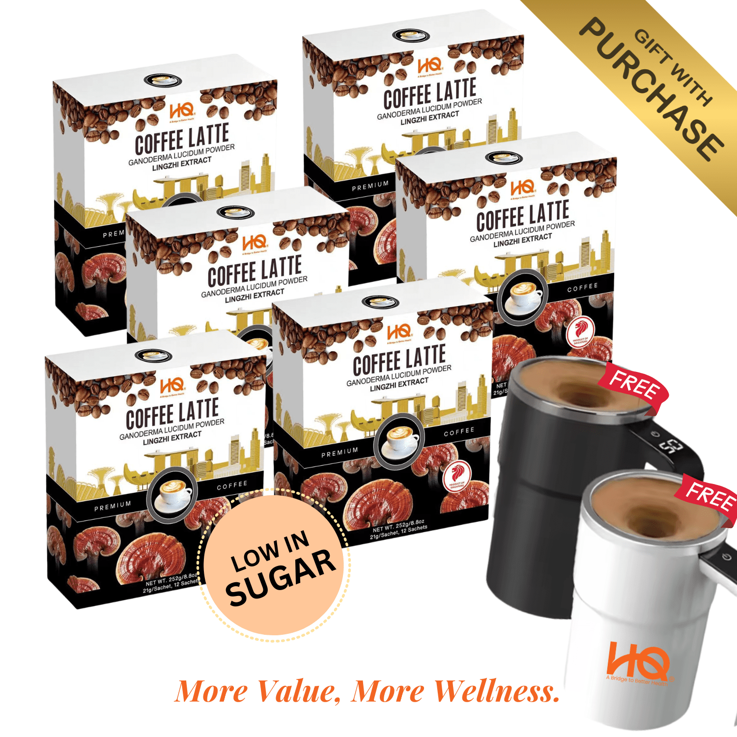 HQ Lingzhi Cracked Spores Latte - Coffee Latte 灵芝咖啡拿铁 - HQ Lingzhi Singapore
