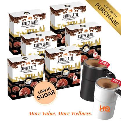 HQ Lingzhi Cracked Spores Latte - Coffee Latte 灵芝咖啡拿铁 - HQ Lingzhi Singapore