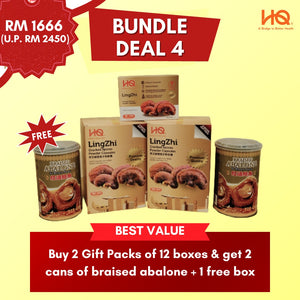 [Malaysia Only Promo] Bundle Deal 4 Special 2024 Lingzhi Cracked Spores - 2 Gift Pack (12 x 30 Capsules @500mg) + 1 Additional Box Free (30 Capsules @500mg) + FREE GIFT