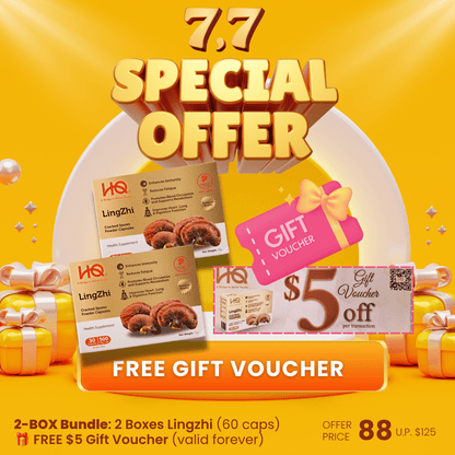 (2-Box Starter Kit + Free Gift) HQ Lingzhi 500mg Premium Cracked Spores Powder Capsules - HQ Lingzhi Singapore