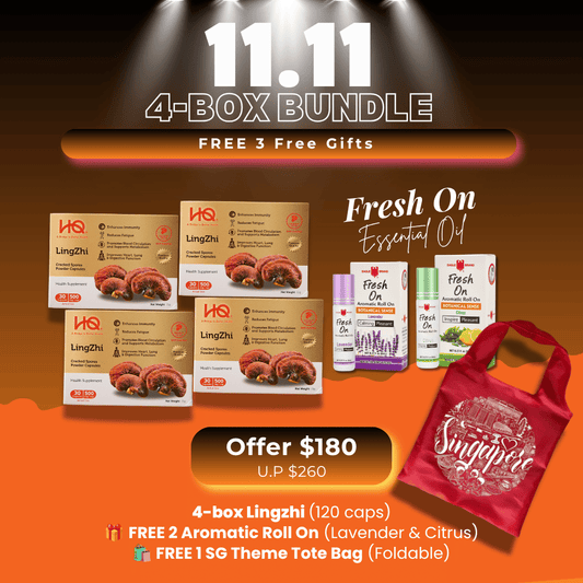 (4-box Value Pack) HQ Lingzhi 500mg Cracked Spores Powder Capsules – Immunity Supplement
