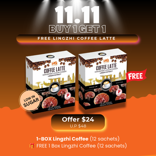 HQ Lingzhi Cracked Spores Latte - Coffee Latte 灵芝咖啡拿铁