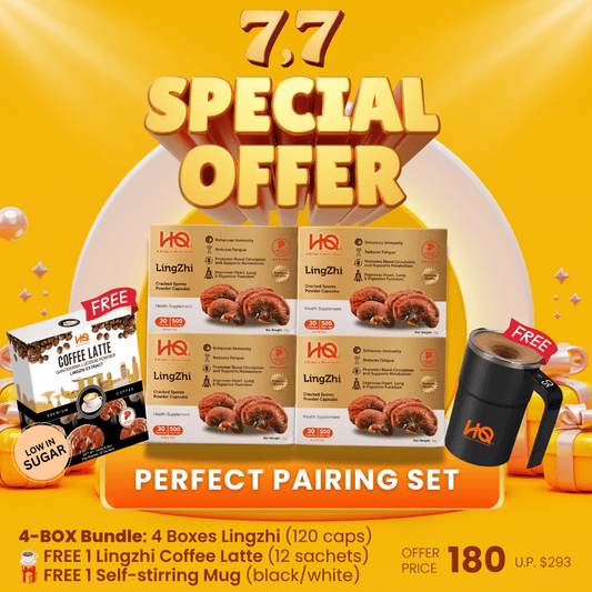 HQ Lingzhi 500mg Cracked Spores Powder Capsules – Immunity Supplement (Bundle of 4) - HQ Lingzhi Singapore