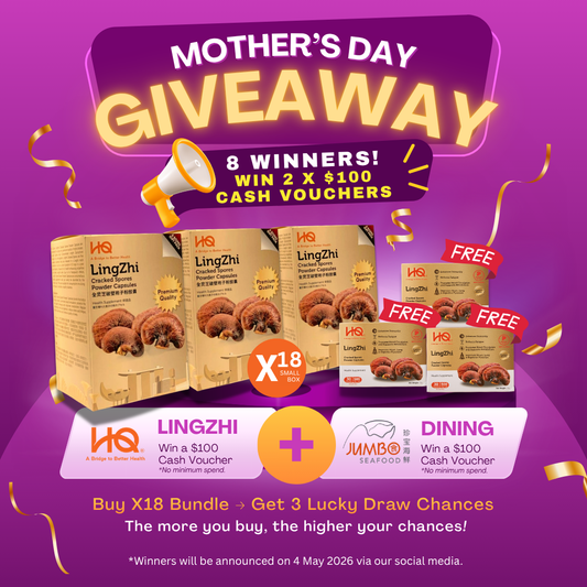 (3 Gift Packs X18) HQ Lingzhi 500mg Premium Cracked Spores Powder Capsules