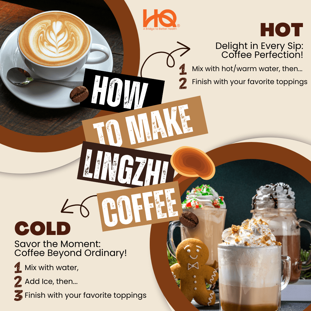HQ Lingzhi Cracked Spores Latte - Coffee Latte 灵芝咖啡拿铁 - HQ Lingzhi Singapore