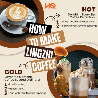 HQ Lingzhi Cracked Spores Latte - Coffee Latte 灵芝咖啡拿铁 - HQ Lingzhi Singapore