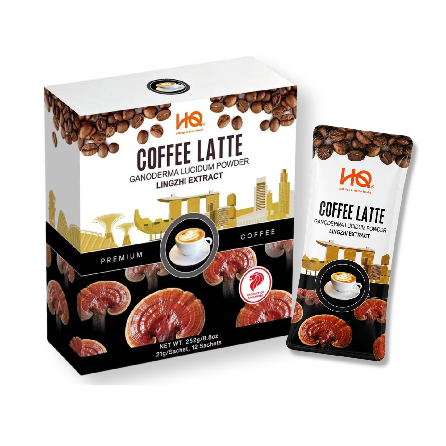 HQ Lingzhi Cracked Spores Latte - Coffee Latte 灵芝咖啡拿铁