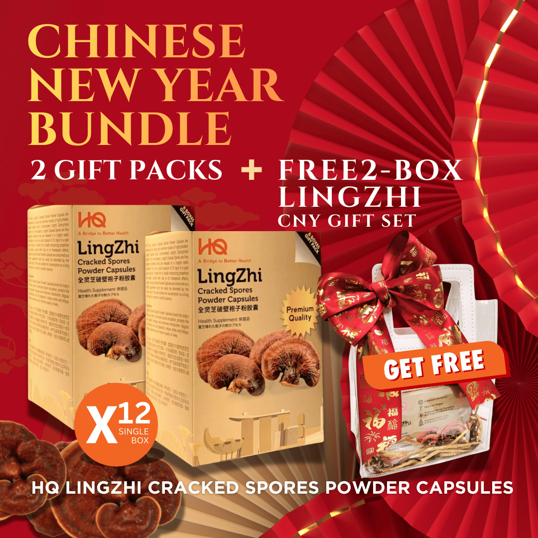 (2 Gift Packs X12) HQ Lingzhi 500mg Premium Cracked Spores Powder Capsules