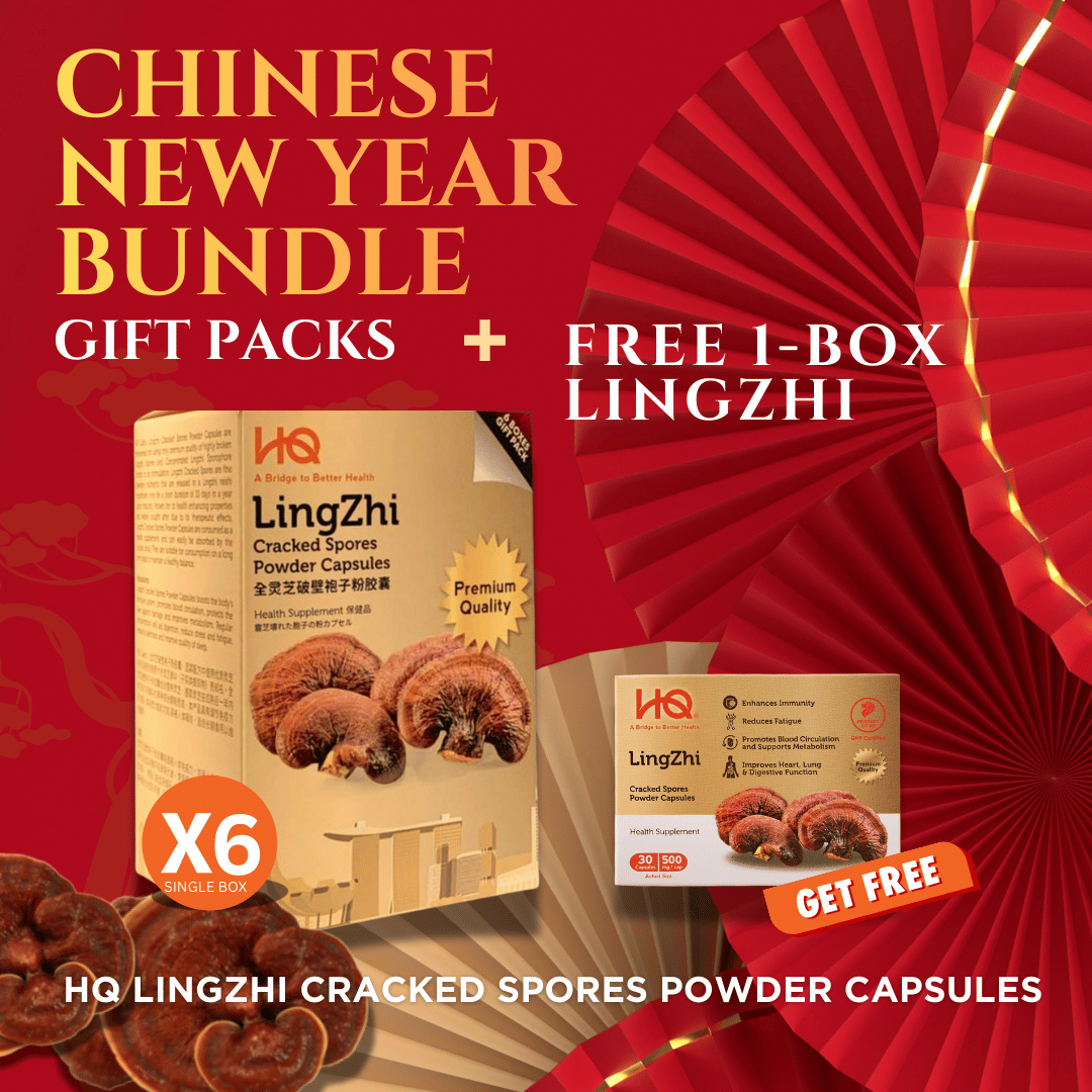 (1 Gift Pack X6) HQ Lingzhi 500mg Premium Cracked Spores Powder Capsules