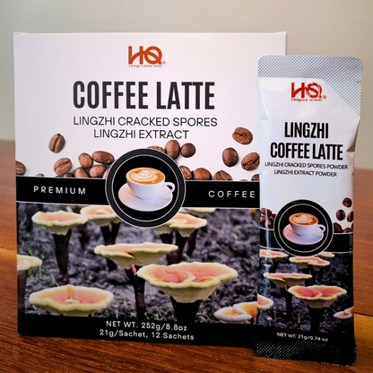 HQ Lingzhi Cracked Spores Latte - Coffee Latte 灵芝咖啡拿铁