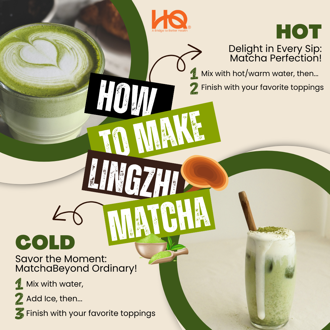 [HQ Lingzhi] Lingzhi Cracked Spores & Lingzhi Extract Matcha Latte [灵芝破壁孢子粉与灵芝提取物抹茶拿铁]- 12 Sachet x 21g/each