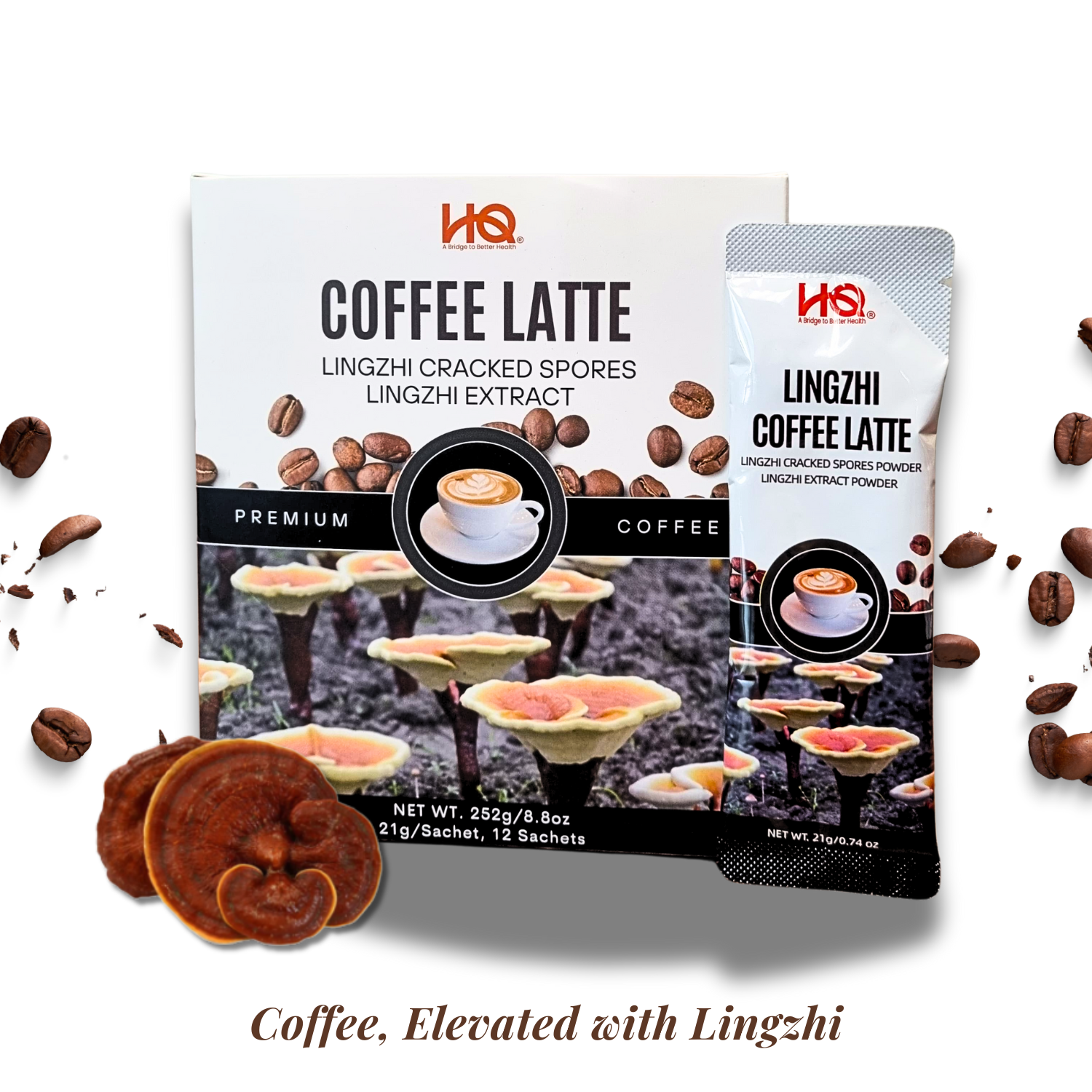 HQ Lingzhi Cracked Spores Latte - Coffee Latte 灵芝咖啡拿铁