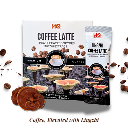HQ Lingzhi Cracked Spores Latte - Coffee Latte 灵芝咖啡拿铁