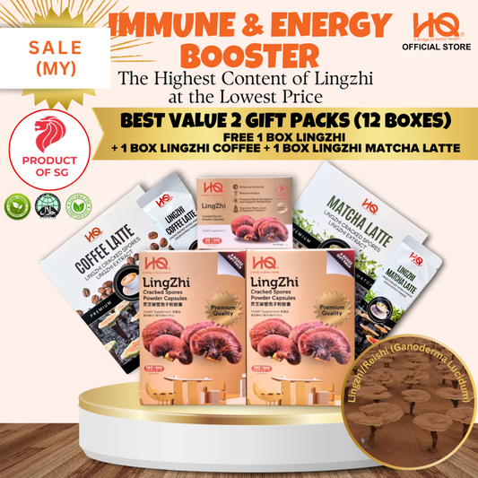 [Malaysia Only Promo] Bundle Deal 4 Special 2025 Lingzhi Cracked Spores - 2 Gift Pack (12 x 30 Capsules @500mg) + 1 Additional Box Free (30 Capsules @500mg) + Free Gifts