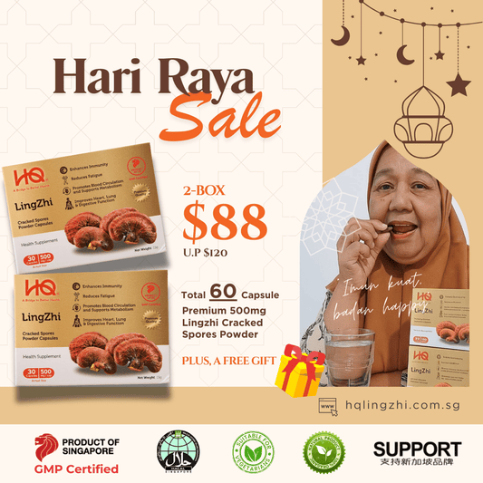 (2-Box Starter Kit + Free Gift) HQ Lingzhi 500mg Premium Cracked Spores Powder Capsules