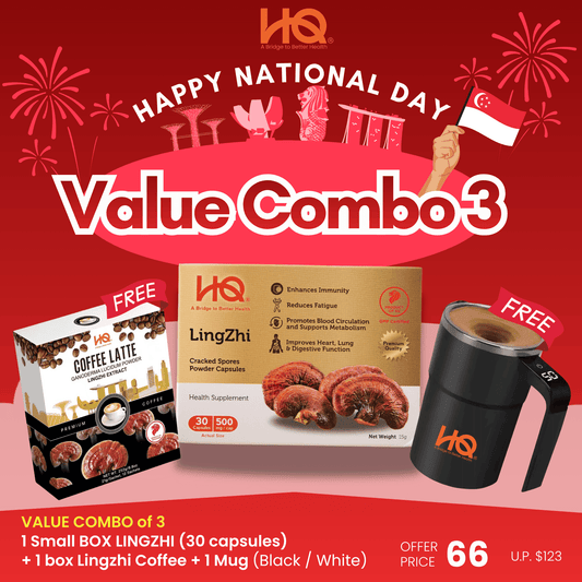 (1 Box TRIAL + Free Gift) HQ Lingzhi 500mg Premium Cracked Spores Powder Capsules - HQ Lingzhi Singapore